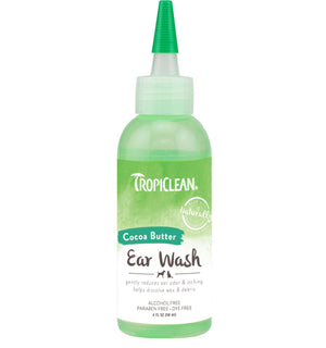 Tropiclean Cocoa Butter Alcohol Free Ear Wash for Pets, 4-oz