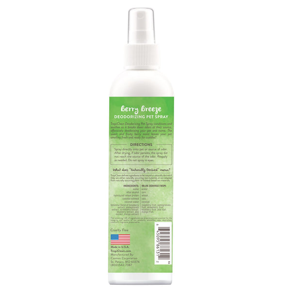 Tropiclean Berry Breeze Deodorizing Spray for Pets, 8-oz