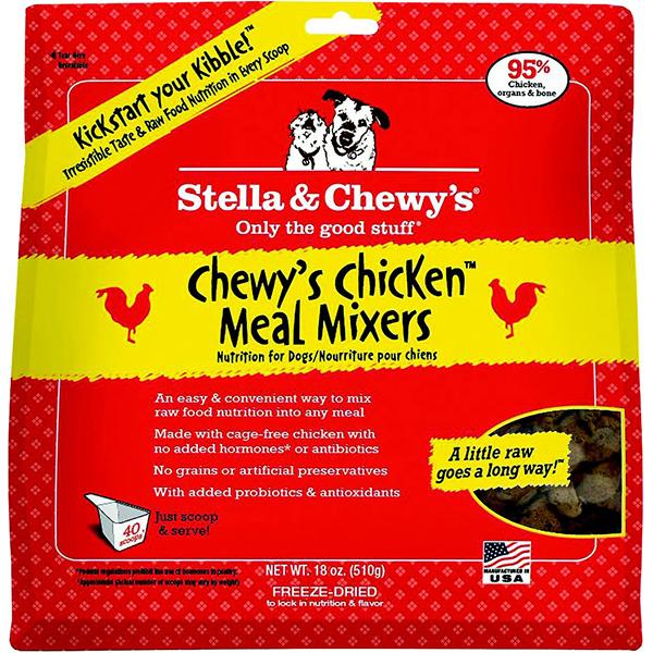 Stella & Chewy's Meal Mixers Chewy's Poulet Nourriture crue lyophilisée pour chien à mélanger