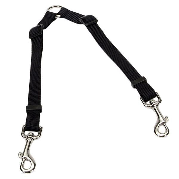 Coastal Two Dog Adjustable Nylon Coupler, Black, 3/4-in x 24-36-in