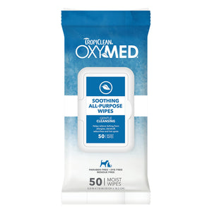 Tropiclean OxyMed Soothing All-Purpose Wipes for Pets, 50-count