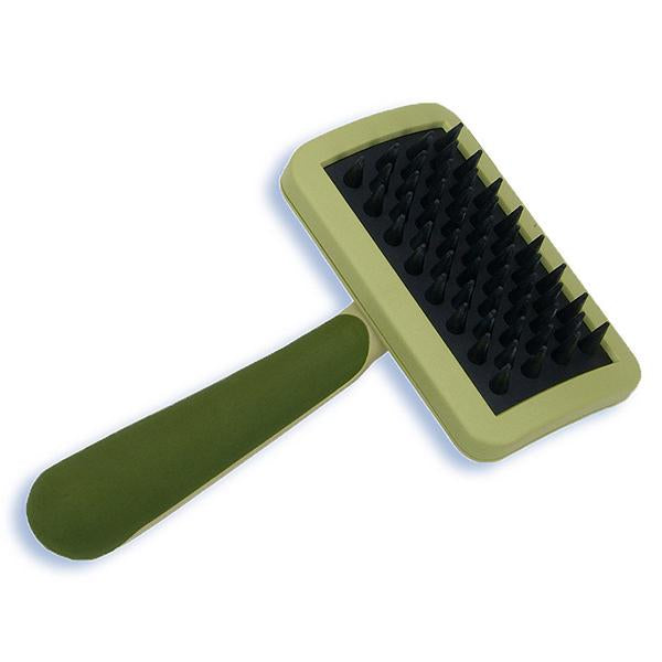 Safari Cat Rubber Curry Massaging Brush with Handle, One Size