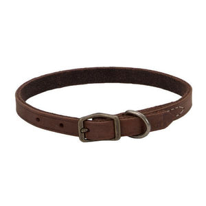 Circle T Rustic Leather Town Dog Collar, Chocolate