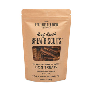 Portland Pet Food Company Beef Broth Brew Biscuits Dog Treats, 5-oz