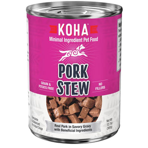 KOHA Minimal Ingredient Pork Stew Wet Dog Food Can, 12.7-oz