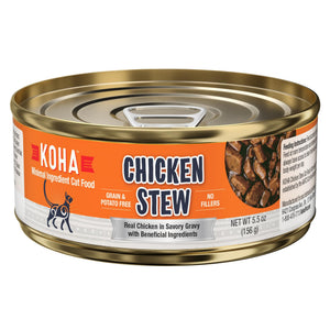 KOHA Minimal Ingredient Chicken Stew Wet Cat Food Can, 5.5-oz