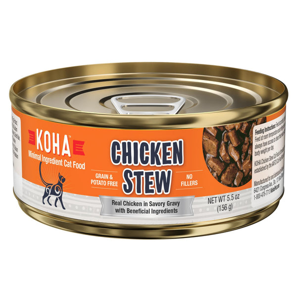 KOHA Ragoût de poulet à ingrédients minimaux Nourriture humide pour chats, 5.5 oz