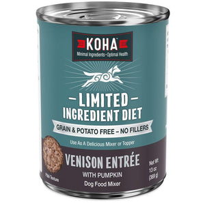 KOHA Limited Ingredient Diet Venison Entree Wet Dog Food Can, 13-oz