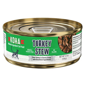 KOHA Minimal Ingredient Turkey Stew Wet Cat Food Can, 5.5-oz