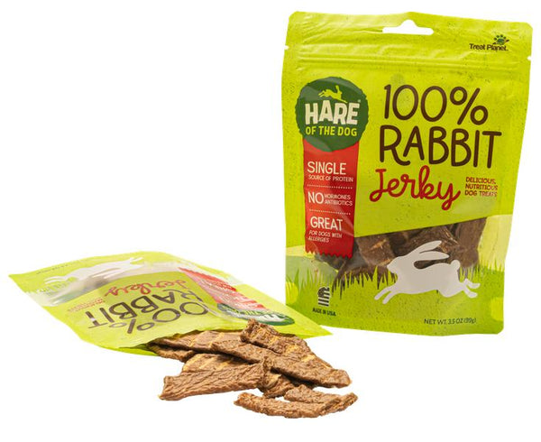 Hare of the Dog 100% Rabbit Jerky Dog Treats, 3.5-oz