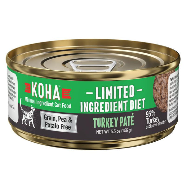 KOHA Pâté Dinde Régime à Ingrédients Limités Nourriture humide pour chats Boîte 5,5 oz