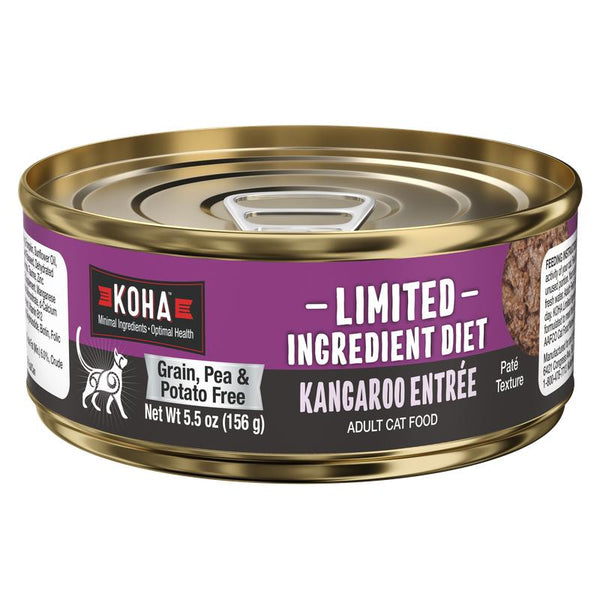 KOHA Limited Ingredient Diet Kangaroo Entree Pate Wet Cat Food Can, 5.5-oz