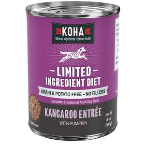 KOHA Limited Ingredient Diet Kangaroo Entree Wet Dog Food Can, 13-oz
