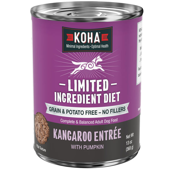 KOHA Limited Ingredient Diet Kangaroo Entree Wet Dog Food Can, 13-oz