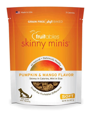 Fruitables Skinny Minis Pumpkin & Mango Soft & Chewy Dog Treats, 5-oz