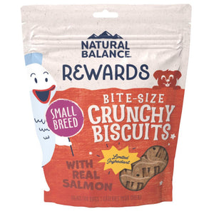 Natural Balance Rewards Biscuits croquants au saumon véritable Friandises pour petites races de chiens, 8 oz