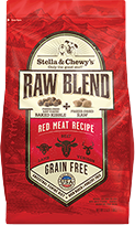 Stella & Chewy's Raw Blend Recette Viande Rouge Nourriture crue lyophilisée et croquettes pour chiens