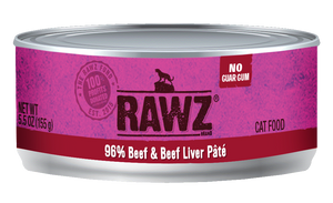 RAWZ Cat 96% Beef & Beef Liver Pate Wet Cat Food Can