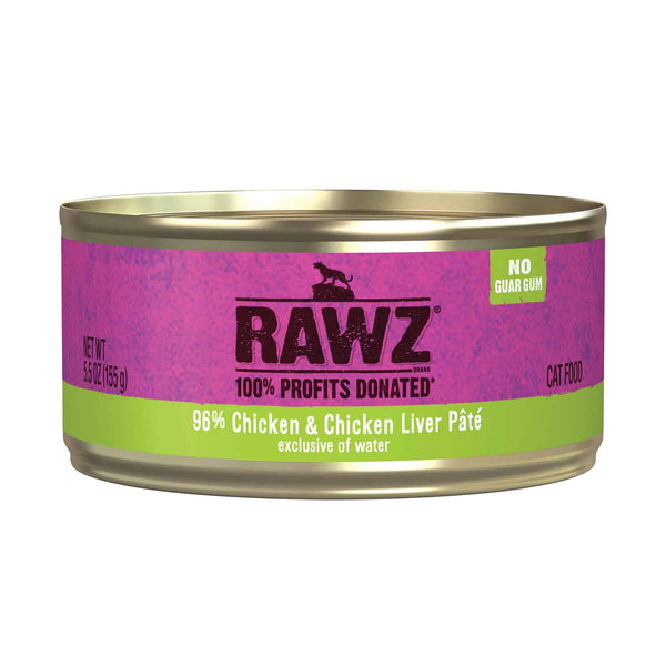RAWZ 96% Chicken & Chicken Liver Pate Wet Cat Food Can