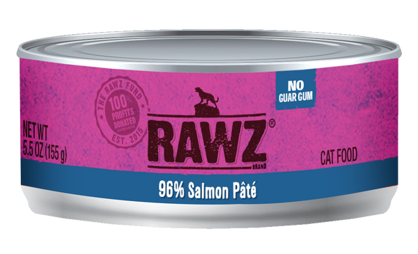 RAWZ Cat 96% Salmon Pate Wet Cat Food Can