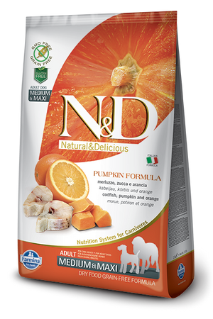 Farmina N&D Pumpkin Cod & Orange Adult Medium & Maxi Dog Dry Food
