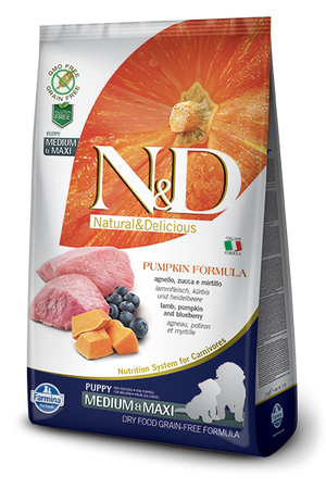 Farmina N&D Pumpkin Lamb & Blueberry Medium & Maxi Puppy Dog Dry Food