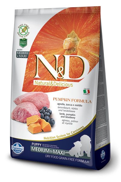 Farmina N&D Pumpkin Lamb & Blueberry Medium & Maxi Puppy Dog Dry Food