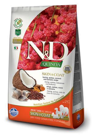 Farmina N&D Quinoa Skin & Coat Herring Adult Medium & Maxi Dry Dog Food