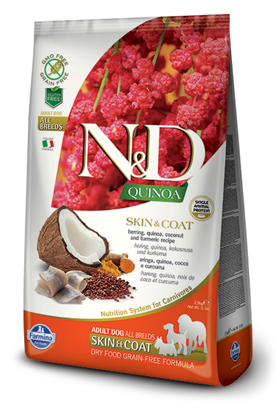 Farmina N&D Quinoa Skin & Coat Herring Adult Medium & Maxi Dry Dog Food