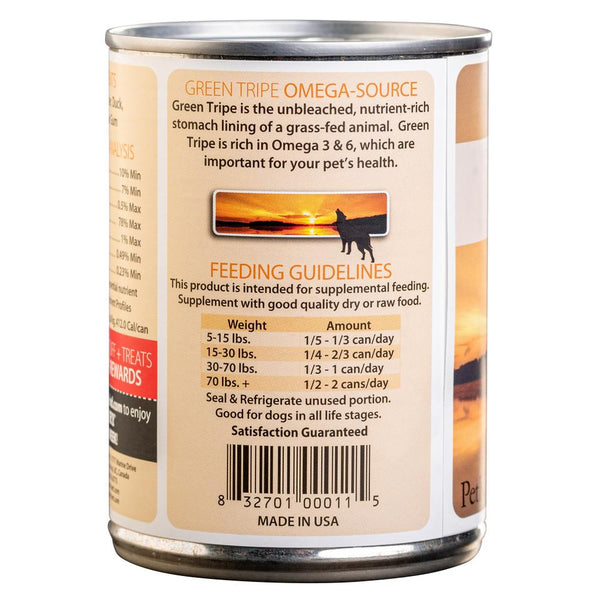PetKind Tripett Green Beef Tripe, Duck & Salmon Grain-Free Wet Dog Food Can