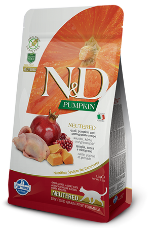 Farmina N&D Pumpkin Quail & Pomegranate Neutered Dry Cat Food
