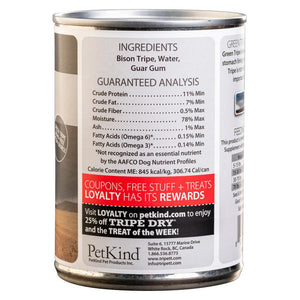 PetKind Tripett Green Bison Tripe Grain-Free Wet Dog Food Can