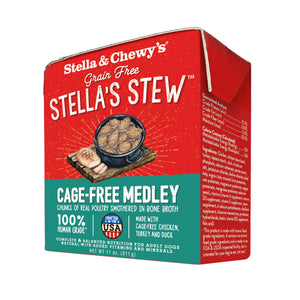 Stella & Chewy's Ragout Stella's Stew Mélange de volailles élevées sans cage Nourriture humide pour chiens
