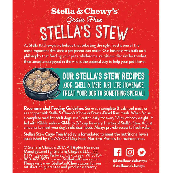 Stella & Chewy's Ragout Stella's Stew Mélange de volailles élevées sans cage Nourriture humide pour chiens