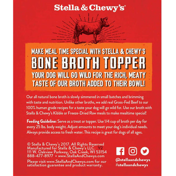 Stella & Chewy's Bouillon Topper Boeuf nourri Ï  l'herbe pour chiens