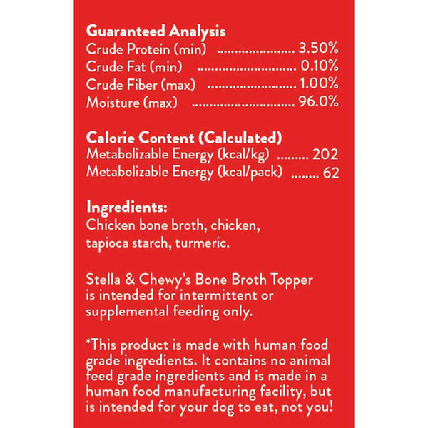 Stella & Chewy's Bouillon Topper Poulet élevé sans cage pour chiens