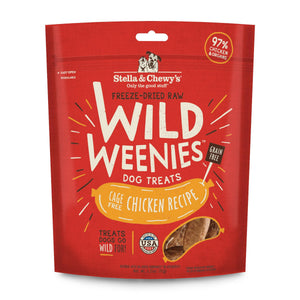 Stella & Chewy's Wild Weenies Friandises lyophilisées pour chiens, recette au poulet élevé sans cage