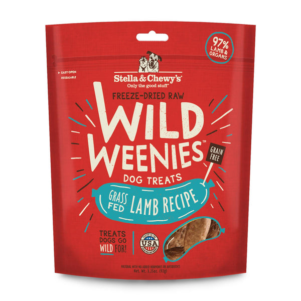 Stella & Chewy's Wild Weenies Recette d'agneau élevé à l'herbe Friandises lyophilisées pour chiens, 3,25 oz