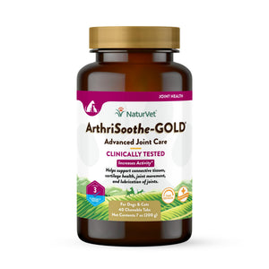 NaturVet Advanced Care ArthriSoothe-GOLD Clinically Tested Level 3 Chewable Tabs Dog Supplement, 40-count