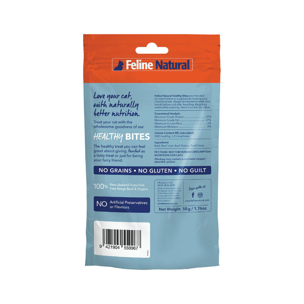 Feline Natural Healthy Bites Friandises lyophilisées au bœuf pour chats, 1.76 oz