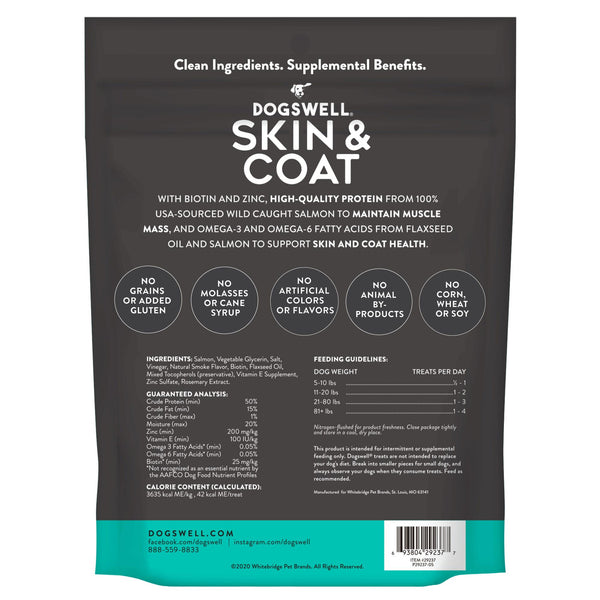 Dogswell Skin & Coat Grain-Free Salmon Jerky Treat