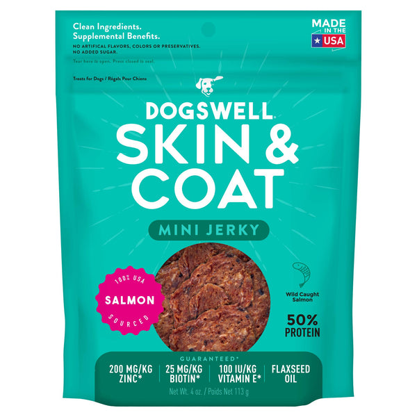 Dogswell Skin & Coat Grain-Free Salmon Mini Jerky Treat