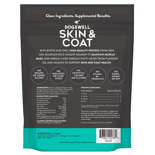 Dogswell Skin & Coat Grain-Free Salmon Mini Jerky Treat