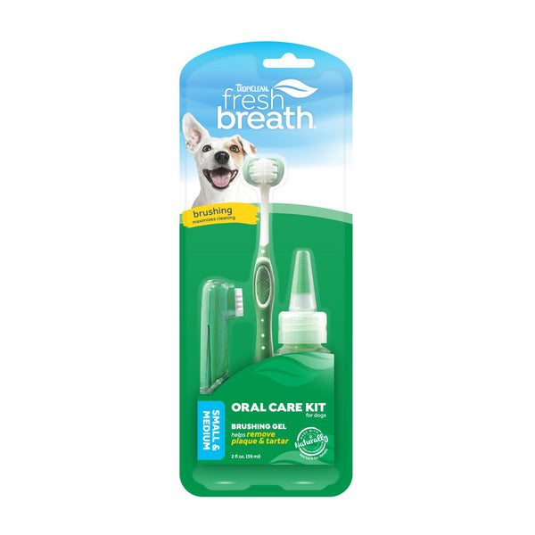 TropiClean Fresh Breath Kit de brosse à dents pour soins bucco-dentaires