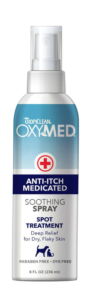 Tropiclean OxyMed Anti-Itch Medicated Soothing Spray for Pets, 8-oz