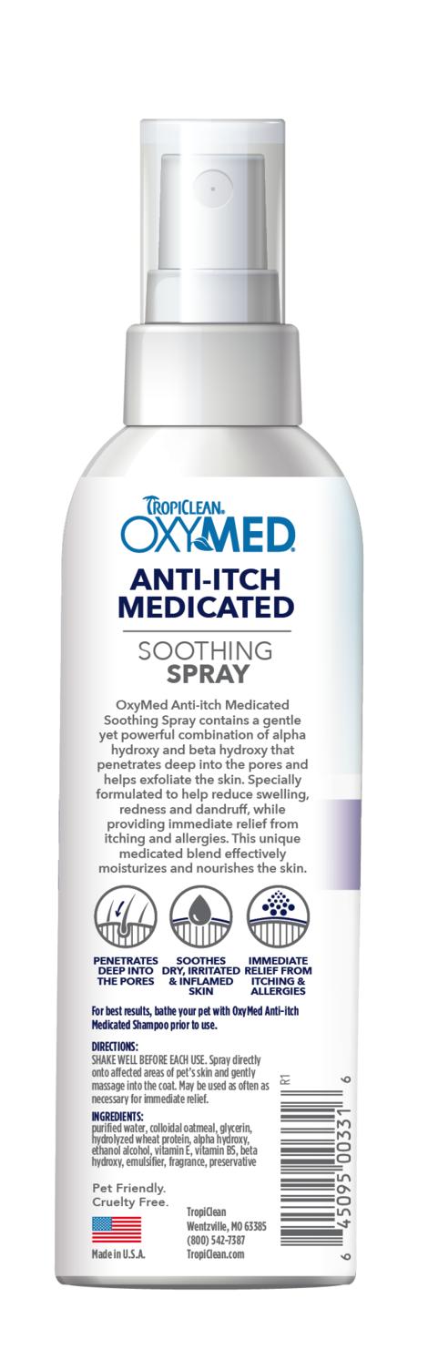 Tropiclean OxyMed Anti-Itch Medicated Soothing Spray for Pets, 8-oz