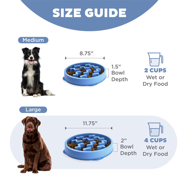 Outward Hound Fun Feeder Slo Bowl Dog Slow Feeder, Blue