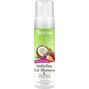 TropiClean Shampooing pour chat nettoyant en profondeur sans eau, bouteille de 7,4 oz