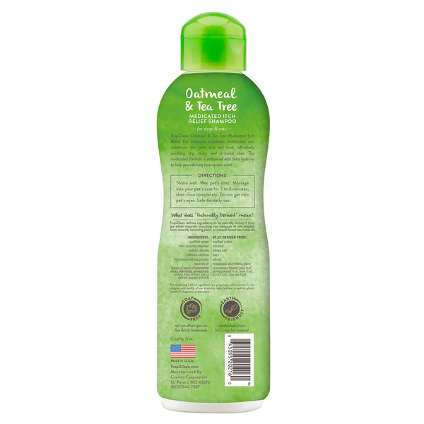 TropiClean Shampooing médicamenteux à l'avoine et à l'arbre à thé pour chien