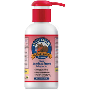 Grizzly Krill Health Liquid Antioxidant Dog Supplement, 4-oz